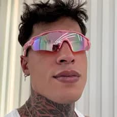 Óculos de Sol Esportivo - Armação Rosa com Lente Espelhada Rosa