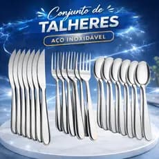 Jogo de Talheres 18 OU 36 Peças Aço Inox  Facas  Garfos e  Colheres de Mesa ESCOLHA SEU KIT