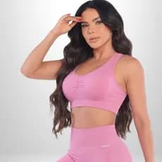 Top Selene Feminino Sem Costura Sustentação Academia Fitness