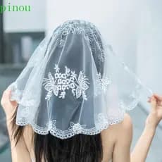 PINOU Lenço De Flor , Renda Respirável Fino Véu Headbands , De Noiva Multifuncional De Cor Sólida