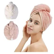 M-bestl Pacote com 2 Toalhas de Cabelo de Microfibra, Toalha para Secar Cabelo com Botão, Turbante para Cabelo, Secagem