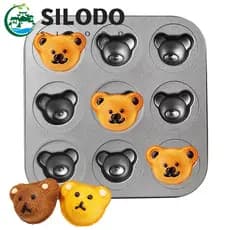 Molde Para Bolos De Muffin SILODO , Fácil De Desmoldar , Antiaderente , Urso Madeleine , Assadeira De Bolo , De Pão De A