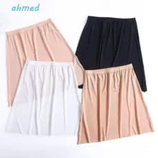 AHMED Feminino Longo Anágua Dentro Vestido Base De Fina Levar Saia Para Mulher Cor Sólida Gelo Seda Underskirt