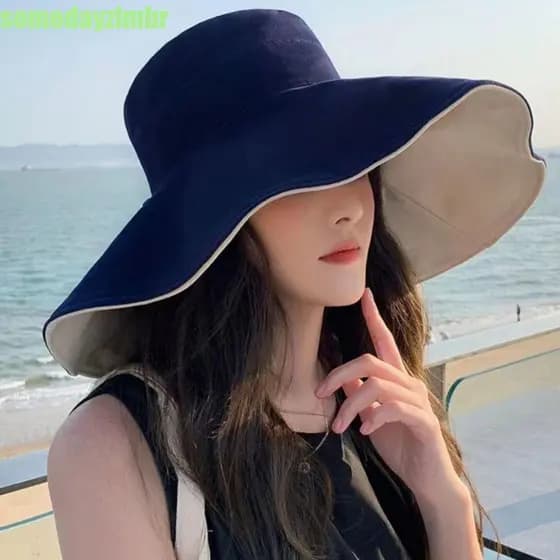SOMEDAYZL0M Chapéu De Sol Protetor Solar , Aba Larga UV Anti Feminino Pescador , Viseiras Balde De Caminhada Dobrável