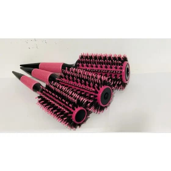 Escova de Cabelo Cerâmica Cerdas Mistas de Javali Tamanho Rosa