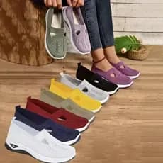 Tênis Feminino Leve Com Acabamento Em Malha – Ultra-Casual E Extra-Respirável Para Caminhadas Ao Ar Livre
