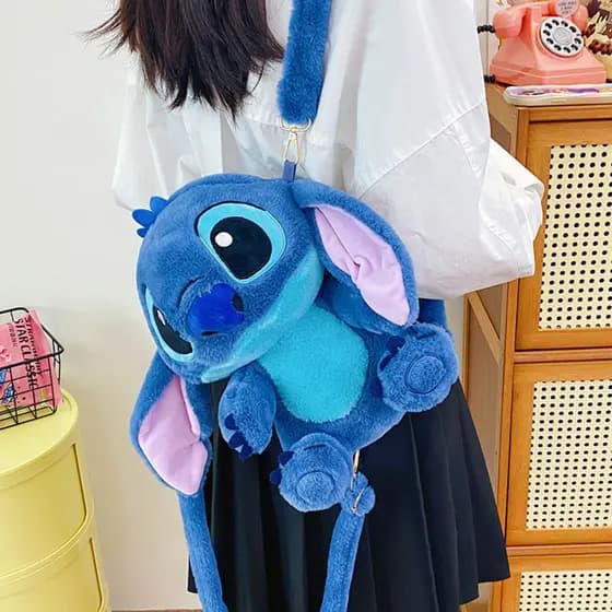 Lilo Stitch Bolsa De Pelúcia Fofa De Desenho Animado Macio Boneca Mochila Plushies Brinquedo Ombro