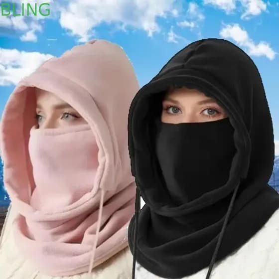 Chapéu De Inverno BLING , Balaclava À Prova De Vento De Lã Polar , Bonés De Esqui De Rosto Inteiro Espessados Mais Quent