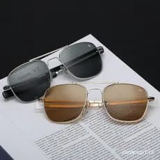 Homens Aviador Óculos De Sol Dos Homens Marca Designer Óculos Ao Masculino Americano Exército Moda Óculos Quadrados