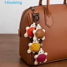 SUBING Chaveiro De Couro Pu , Cabide DIY Pingente De Tartaruga , Animais Criativos Bolsa Artesanal Masculino