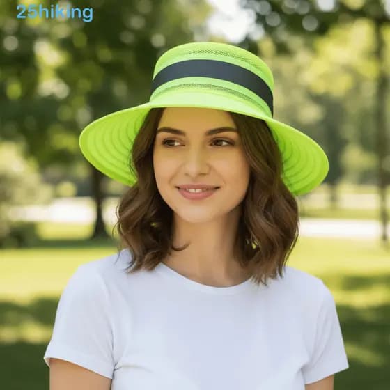 Chapéu De Sol Reflexivo Para Caminhada , Balde Anti-UV Com Proteção De Design Ajustável , Aba Grande