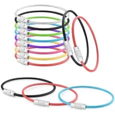 CooBigo 16 Unidades de Argolas de Aço Inoxidável 2mm com Cabo Revestido para Chaveiro, Argolas Grandes de 6 polegadas pa