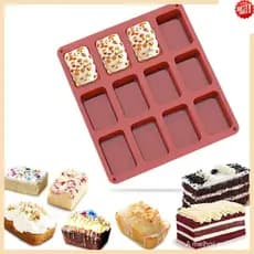 Forma de Silicone Antiaderente para Mini Brownies com 12 Cavidades