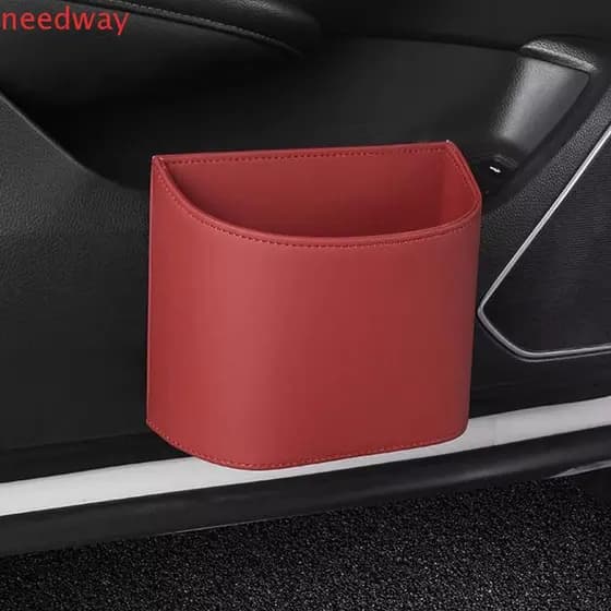 NEEDWAYB Lata De Lixo De Carro , Lixeira De Couro Para Veículo Que Economiza Espaço , Caixa De Armazenamento Universal S