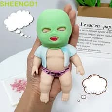 SHEENGD1 Brinquedo De Apertar De Boneca Mascarada , Inquietação TPR Desenho Animado Sensorial De Descompressão De Pitada