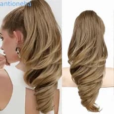 Peruca De Rabo De Cavalo Multicamadas De Onda Grande ANTIONEHA , Extensões De Cabelo Sintético Longo Ondulado Interno