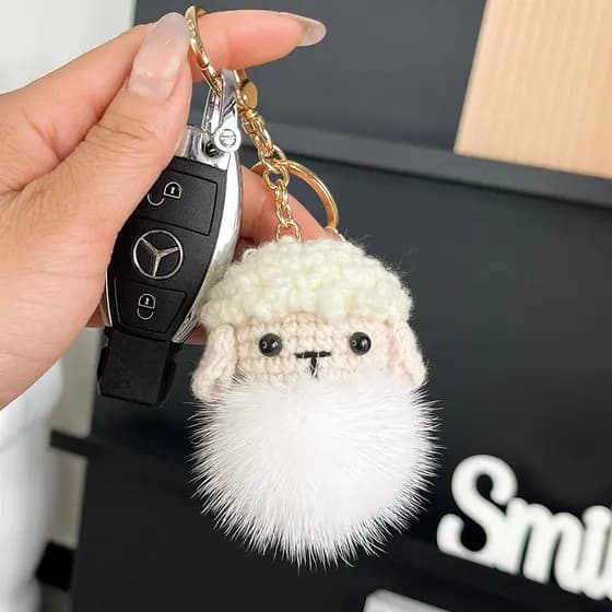Pingente de cordeiro de pele de vison boneca fofa chaveiro de carro influenciador ins bolsa de boneca de pelúcia pingent