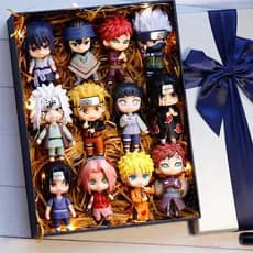 Conjunto de 12 peças de figuras de ação em PVC da versão Q do popular anime "Naruto Shippuden" - Shiba, Sasuke, Itachi,