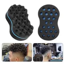 Novo #     Escova de Esponja de Cuidado de Cabelo Dupla Face Ferramenta Mágica de Curling Afro para Salão de Cabeleireir