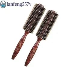 LANFENG Escova De Cabelo Com Cerdas De Porco , Ferramenta De Estilo , Pente De Rolo Encaracolado