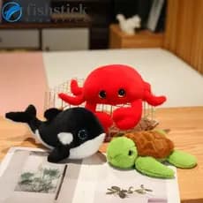 FISHSTICKA Tartaruga Marinha Recheada , Decoração Fofa Baleia Caranguejo Animais Marinhos Brinquedo De Pelúcia , Simulaç