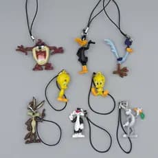 8Pcs/Set 3-5cm Desenho Animado Anime Figura Pernalonga Bunny Coyote Roadrunner Tasmanian Devil Daffy Duck Cell Phone lan