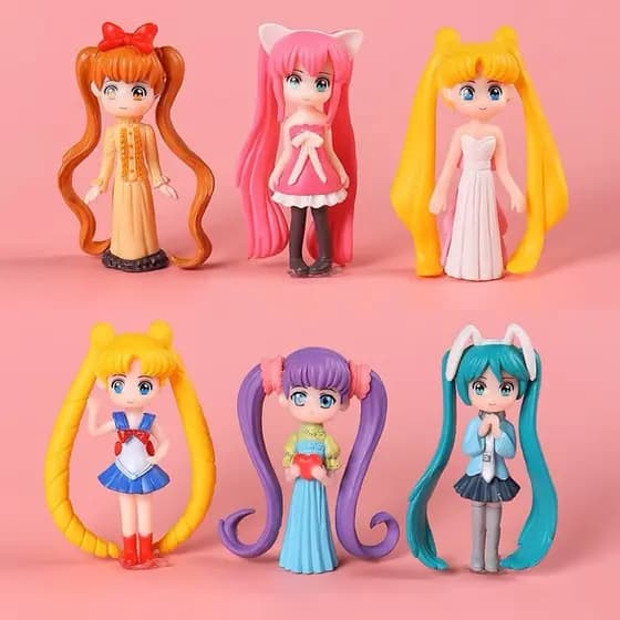 [Estoque pronto] Decoração de beleza de cabelo longo DIY Decoração de coração de menina Decoração criativa de bolo Chave