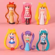 [Estoque pronto] Decoração de beleza de cabelo longo DIY Decoração de coração de menina Decoração criativa de bolo Chave