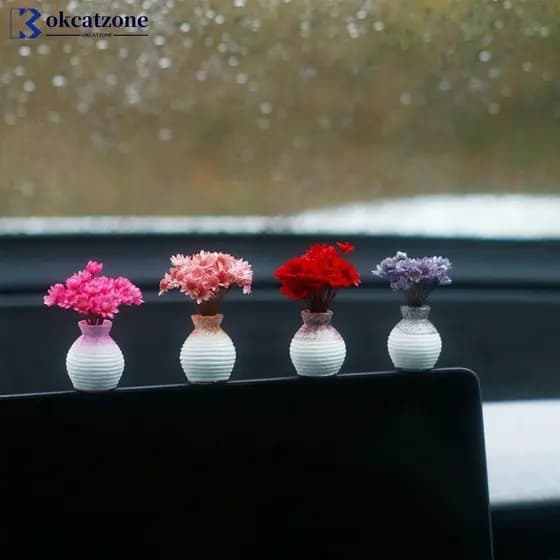 OKCATZONE Decorações Interiores Do Carro Ornamento Pequena Margarida Console Central Acessórios Simulado Flor Decoração