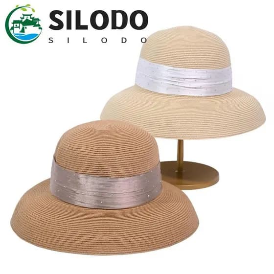 Chapéu De Palha SILODO Lafite , Boho Dome Weave , Aba Larga Oca Respirável Boné De Proteção UV Para Meninas