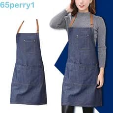 PERRY1 Avental Jeans Antiincrustante À Prova De Óleo , Acessórios De Cozinha Para Churrasco , Cozimento , Mulheres , Che