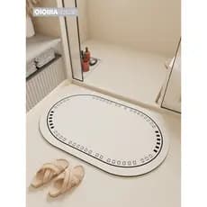 Tapete absorvente para banheiro doméstico, tapete macio de lama diatomácea para banheiro, porta de banheiro, antiderrapa