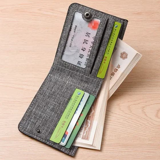 carteira masculina carteira masculina com ziper Carteira de lona curta masculina pode conter carteira de motorista com z