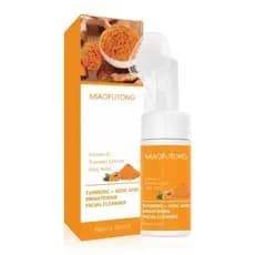Mousse de Limpeza Facial e Corporal com Cúrcuma, Sabonete Facial de Cúrcuma, Espuma de Limpeza Profunda para Todos os Ti