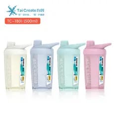 Copo shaker 500ML copo de milkshake plástico Fitness esportes copo de água milkshake shaker copo espuma proteína em pó f