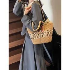 2025 novo estilo elegante All-Match bolsa feminina grande capacidade tecido bolsa de ombro High-End nicho Design