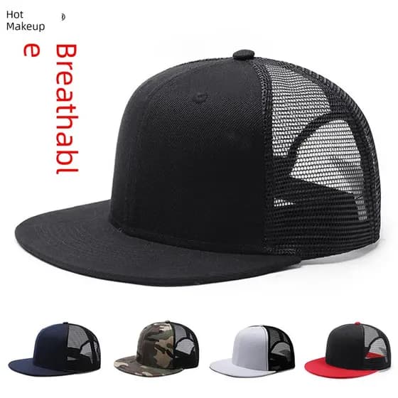 boné boné masculino M Boné masculino de verão com aba plana, malha respirável, Hip Hop, aba plana, boné de beisebol ap