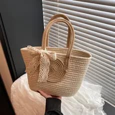 bolsa transversal feminino bolsa feminina Saco de tecido nicho axilas saco de palha feminino à beira-mar férias praia sa