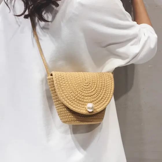 bolsa feminina bolsa transversal feminino Bolsa feminina influenciadora de verão bolsa de palha para férias à beira-mar