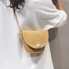 bolsa feminina bolsa transversal feminino Bolsa feminina influenciadora de verão bolsa de palha para férias à beira-mar