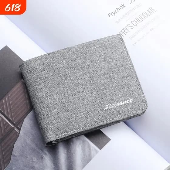 carteira masculina com ziper carteira masculina Carteira de lona masculina estudante carteira ultrafina pode conter cart