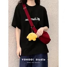 bolsa femenina Bolsa YOHOO Bolsa japonesa de lona de cor sólida para celular