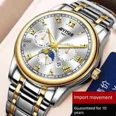 relogio masculino Swiss oficial autêntico relógio mecânico automático movimento importado calendário luminoso à prova dw