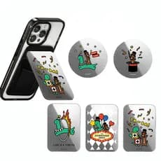 carteira magsafe Revista de circo JOGUMAN pequeno dinossauro suporte magnético do telefone móvel dos desenhos animados c