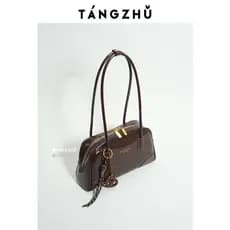 Bolsa bolsa feminina T Tangzhu textura Premium cera de óleo couro bolsa de ombro feminina 2026 novo estilo moda Commuter