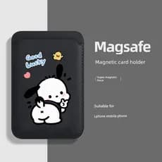 carteira magsafe Adequado para Apple iphone Porta-cartões magnético 16pro Pacha Dog magSafe Porta-cartões de couro 15pro