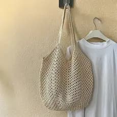 bolsa transversal feminino Bolsa Novo estilo de algodão fio malha bolso balde saco ombro fio algodão tecido saco grande