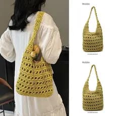 bolsa feminina bolsa transversal feminino Verão à beira-mar férias estilo praia tecido saco de palha tecido senhoras 202
