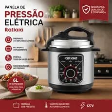 Panela de Pressão Elétrica 5L 127V Analógica Prática Segura Rápida