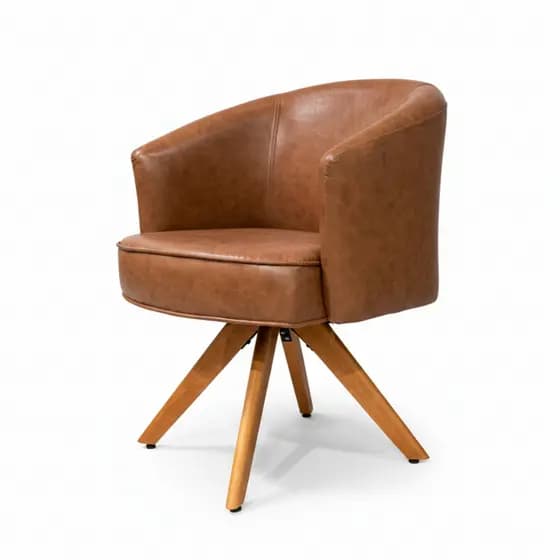 Poltrona Giratória Júlia Estofada em Couro 
Confortável Design Elegante